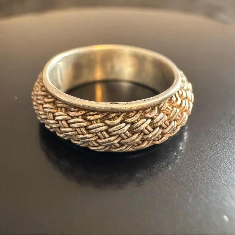 Sterling Silver Basketweave Band Ring